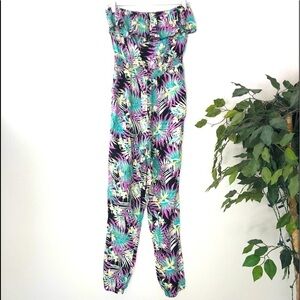 Forever 21 Strapless Floral Jumpsuit